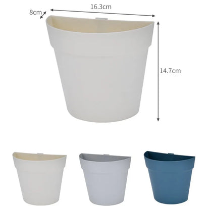 WallBloom™ Semi-Circular Wall Planter – No-Drill Hydroponic Flower Pot for Indoors & Balconies