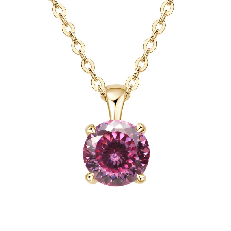 JoyceJelly™ 1ct Moissanite Pendant Necklace | Classic 4-Prong Luxury Fine Jewelry