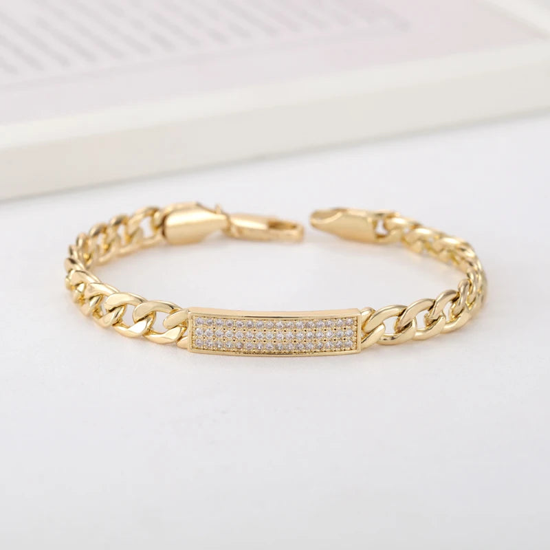 Sally’s Paradise Family Matching Bracelet Set – 3 Sizes for Father, Mother & Baby | Luxury Copper with CZ Stones