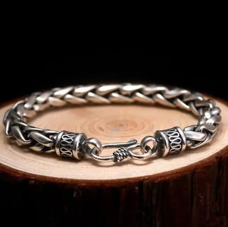 Vintage Silver Ethnic Dragon Cuff Bracelet – Bold Men’s Motorcycle & Street Style Jewelry