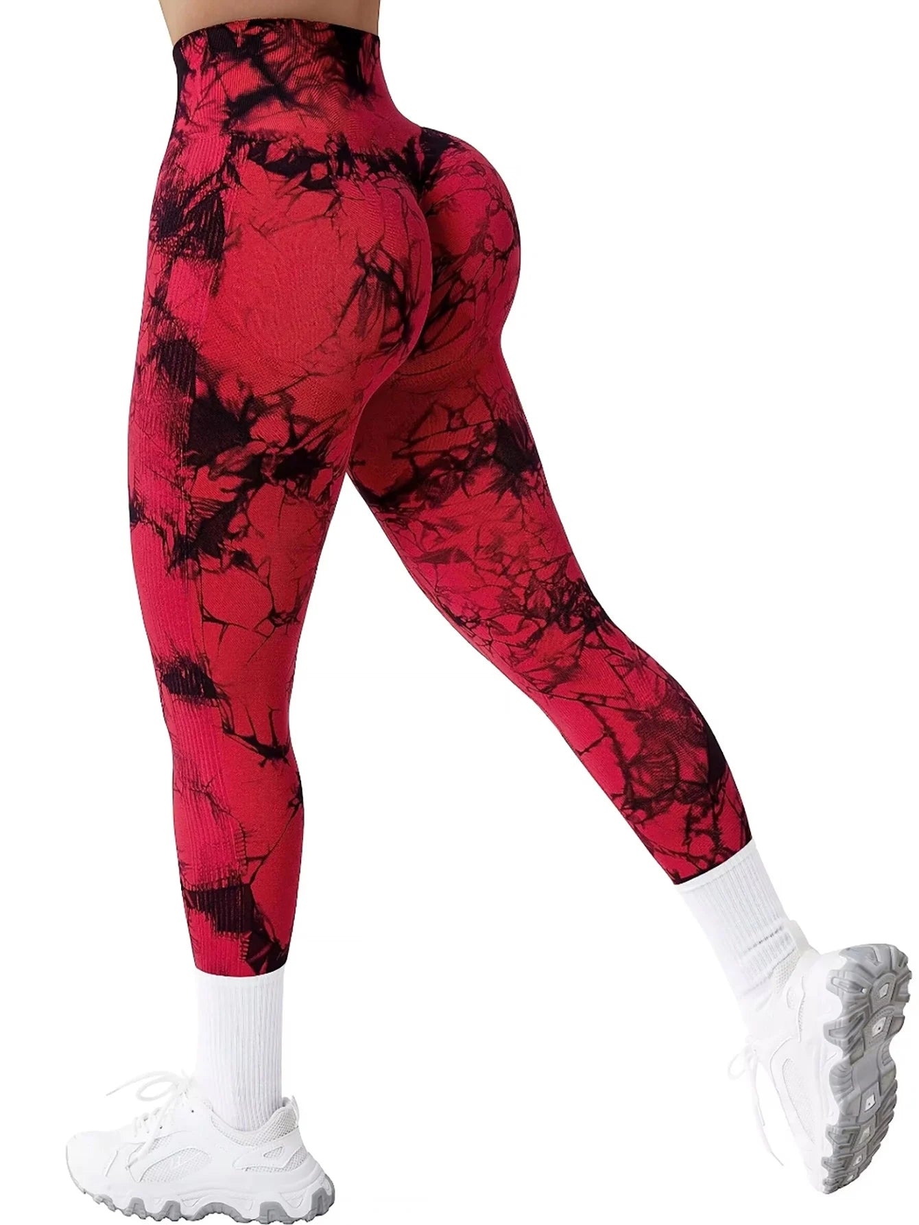 SculptWave™ Tie Dye Seamless Scrunch Leggings – High-Waist Butt-Lifting Yoga Pants for Women