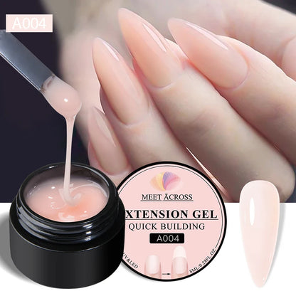 MEET ACROSS™ 8ml Milky White Builder Extension Gel – Quick Cure UV/LED Soak-Off Nail Art Polish