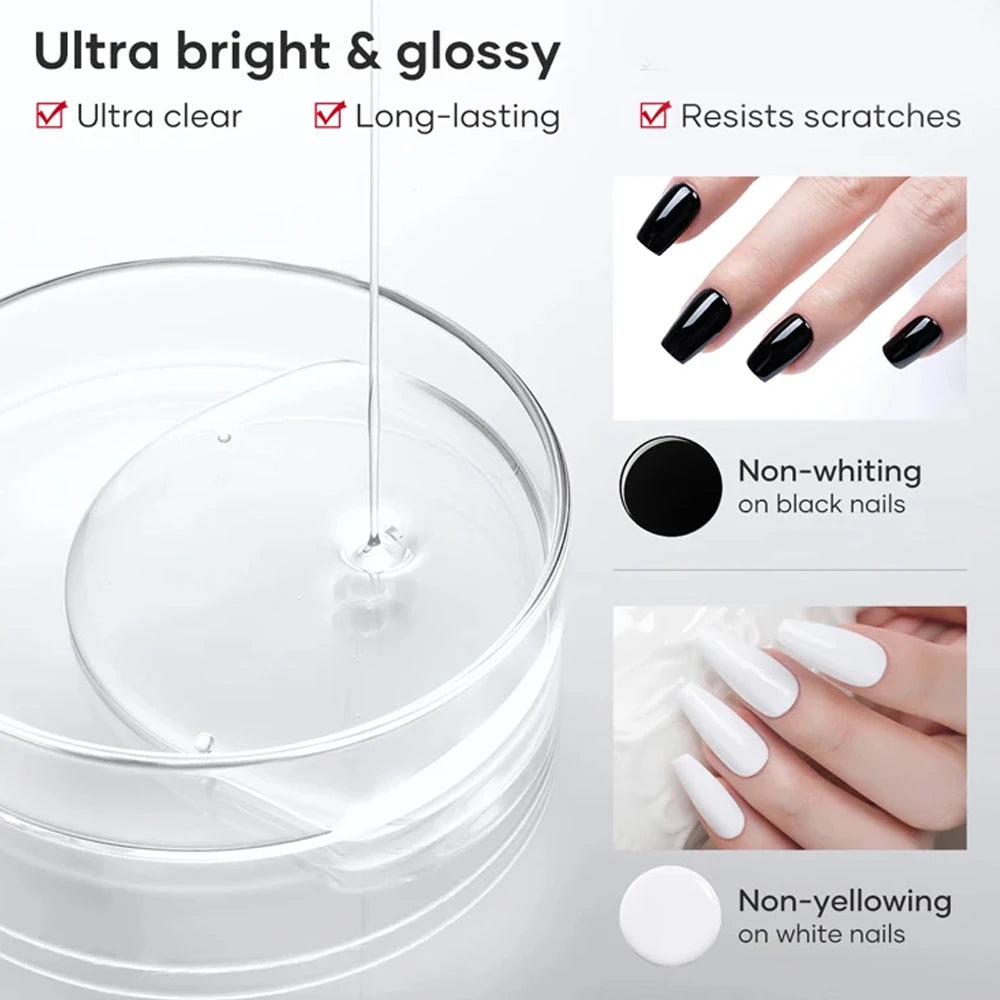 KODIES GEL Super Shine Diamond Top Coat – No-Wipe UV/LED Gel Sealer for Salon-Quality Finish | Long-Lasting Gloss Gel Polish