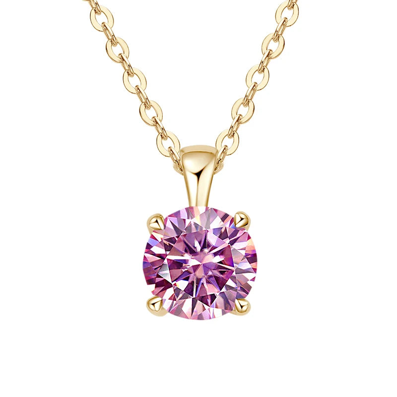 JoyceJelly™ 1ct Moissanite Pendant Necklace | Classic 4-Prong Luxury Fine Jewelry