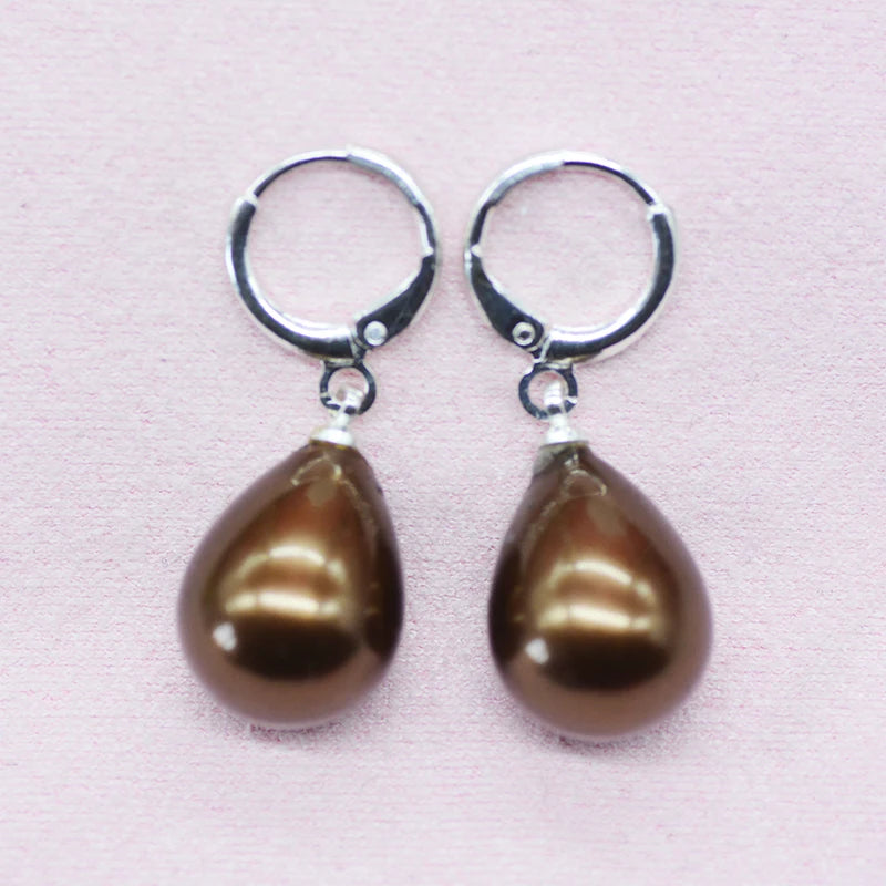 Stunning Sea Shell Pearl Earrings – 12x16mm AAA Grade | Elegant Gift for Girls & Women