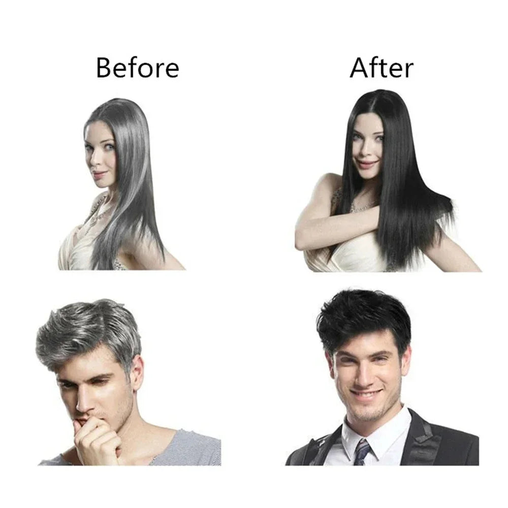 Dexe™ 5-Min Fast Black Hair Shampoo – Herbal Hair Dye with Instant Color Restoration (10-Pack)