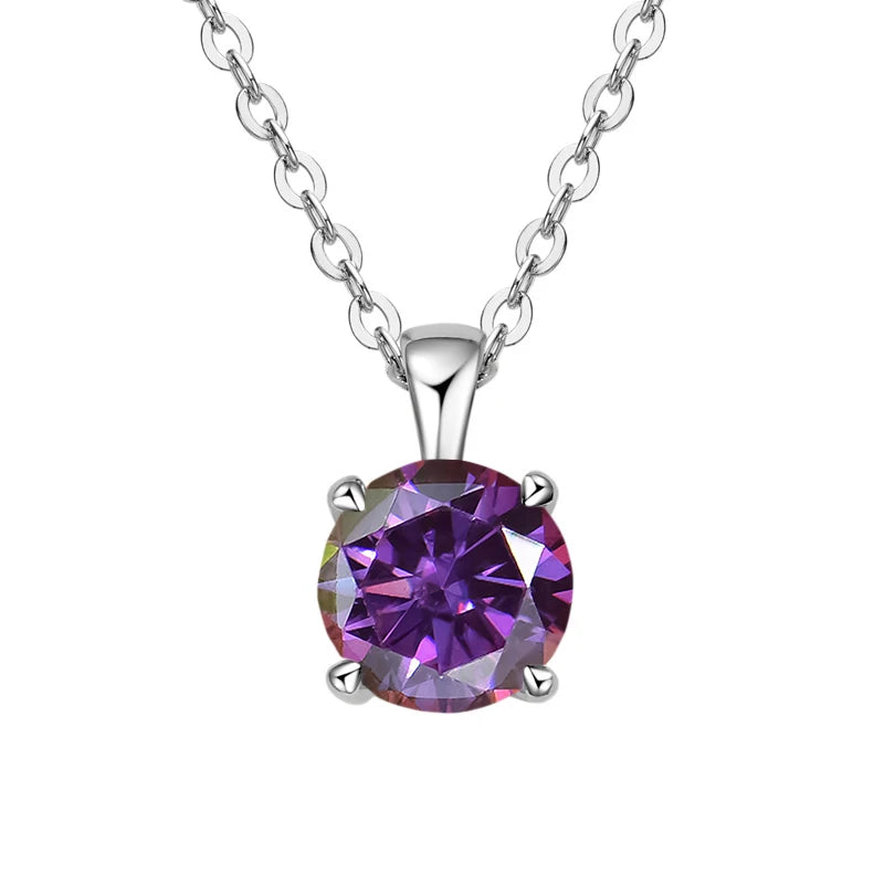 JoyceJelly™ 1ct Moissanite Pendant Necklace | Classic 4-Prong Luxury Fine Jewelry