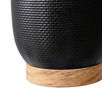CeramiWeave™ 8-Inch Woven Ceramic Planter – Modern Indoor/Outdoor Pot with Drainage