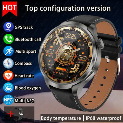 1.85" AMOLED GPS Smartwatch for Men – Outdoor Waterproof Sports Watch with NFC, Bluetooth Calls & Health Tracking