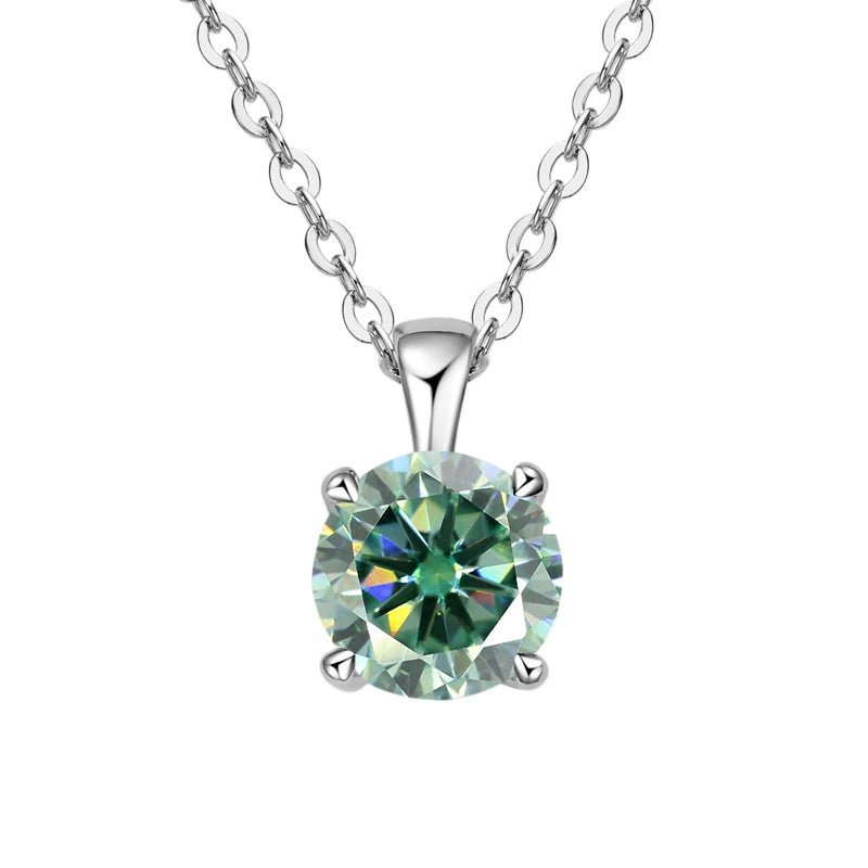 JoyceJelly™ 1ct Moissanite Pendant Necklace | Classic 4-Prong Luxury Fine Jewelry