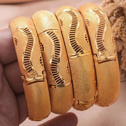 Ethiopian Gold Color Wedding Bangles – African & Middle Eastern Bridal Jewelry for Women