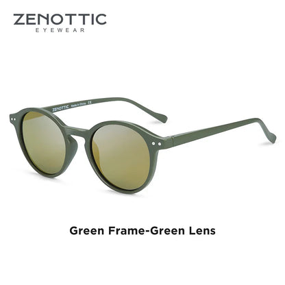 ZENOTTIC™ Retro Polarized Sunglasses – Unisex Small Round Vintage Frame UV400 Goggles (2023–2024 Edition)