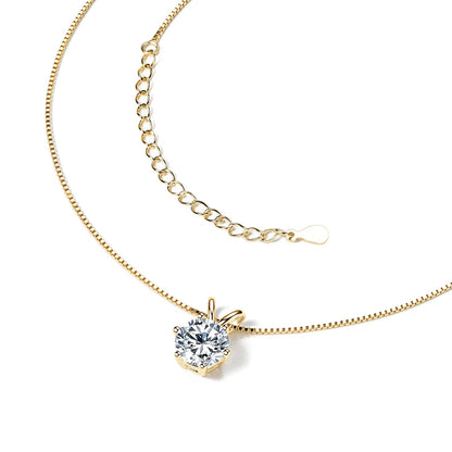 Classic Moissanite Pendant Necklace | 0.5CT–5CT | GRA Certified | 925 Sterling Silver