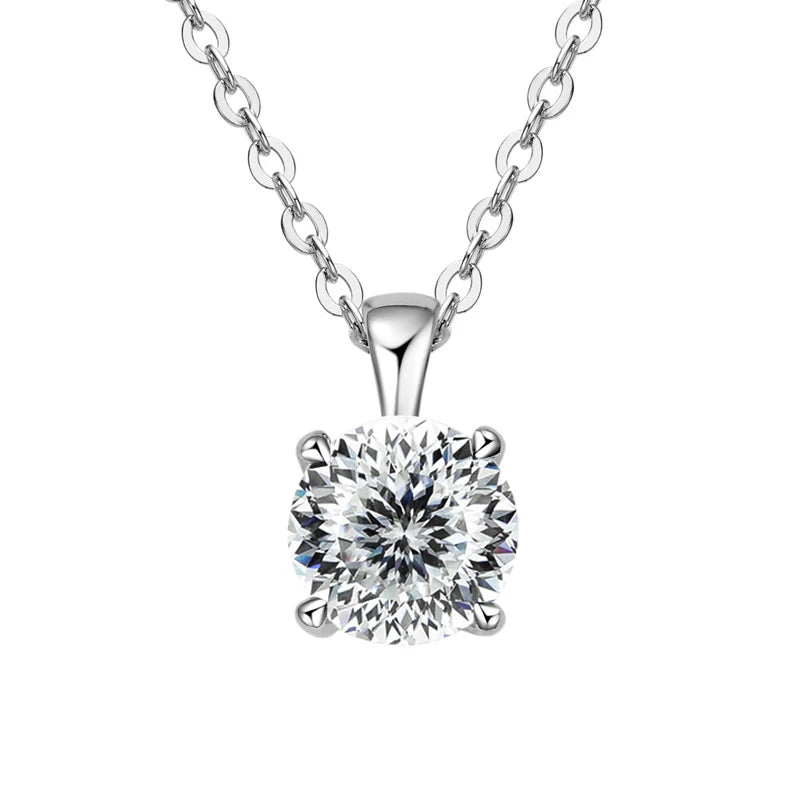 JoyceJelly™ 1ct Moissanite Pendant Necklace | Classic 4-Prong Luxury Fine Jewelry