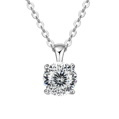 JoyceJelly™ 1ct Moissanite Pendant Necklace | Classic 4-Prong Luxury Fine Jewelry