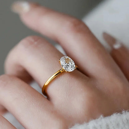 ZircoShine™ 925 Sterling Silver Oval-Cut Zircon Ring – 1–8CT Sparkling Engagement & Wedding Band | Luxury Fine Jewelry for Women