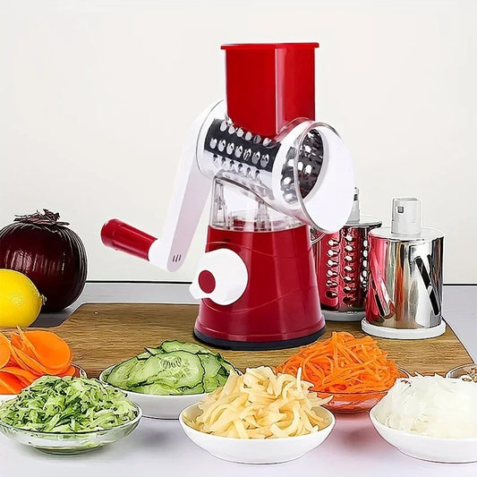 3-in-1 Manual Vegetable Cutter & Cheese Slicer | Multi-Purpose Kitchen Chopper & Shredder