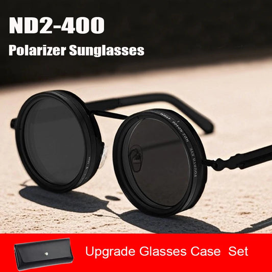 ND2–400 Adjustable Dimming Polarized Fishing Sunglasses – 9-Level UV400 ND Filter with Case Set