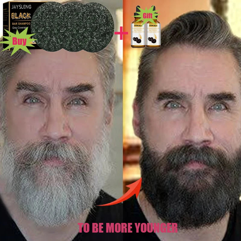 ReBlack™ Magic Hair Darkening Shampoo Bar – Natural Gray Coverage for Hair & Beard