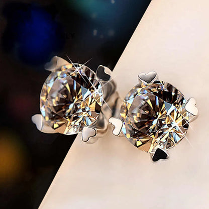 CAOSHI Elegant Oval-Cut CZ Stud Earrings – Simple Shiny Crystal Jewelry for Women | Timeless & Versatile Accessories
