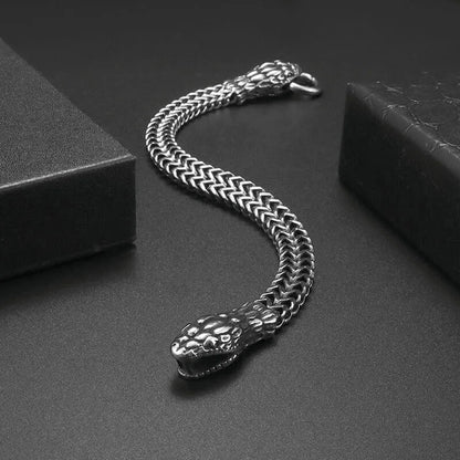 Vintage Silver Ethnic Dragon Cuff Bracelet – Bold Men’s Motorcycle & Street Style Jewelry