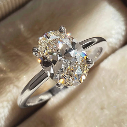 ZircoShine™ 925 Sterling Silver Oval-Cut Zircon Ring – 1–8CT Sparkling Engagement & Wedding Band | Luxury Fine Jewelry for Women