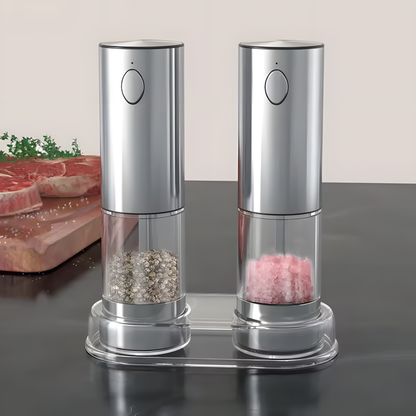 GrindMate™ USB Rechargeable Electric Salt & Pepper Mill (2 pcs)