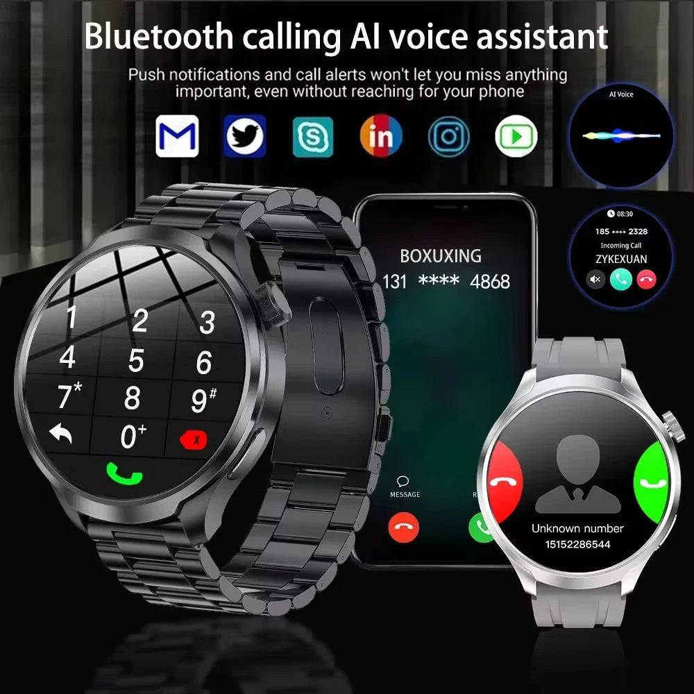1.85" AMOLED GPS Smartwatch for Men – Outdoor Waterproof Sports Watch with NFC, Bluetooth Calls & Health Tracking