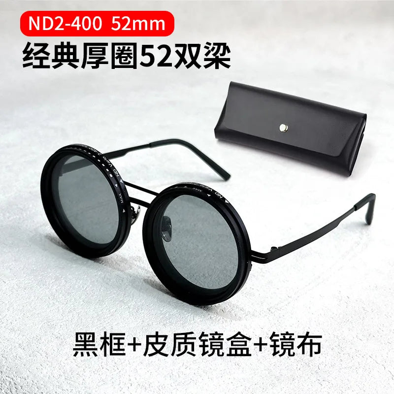 ND2–400 Adjustable Dimming Polarized Fishing Sunglasses – 9-Level UV400 ND Filter with Case Set