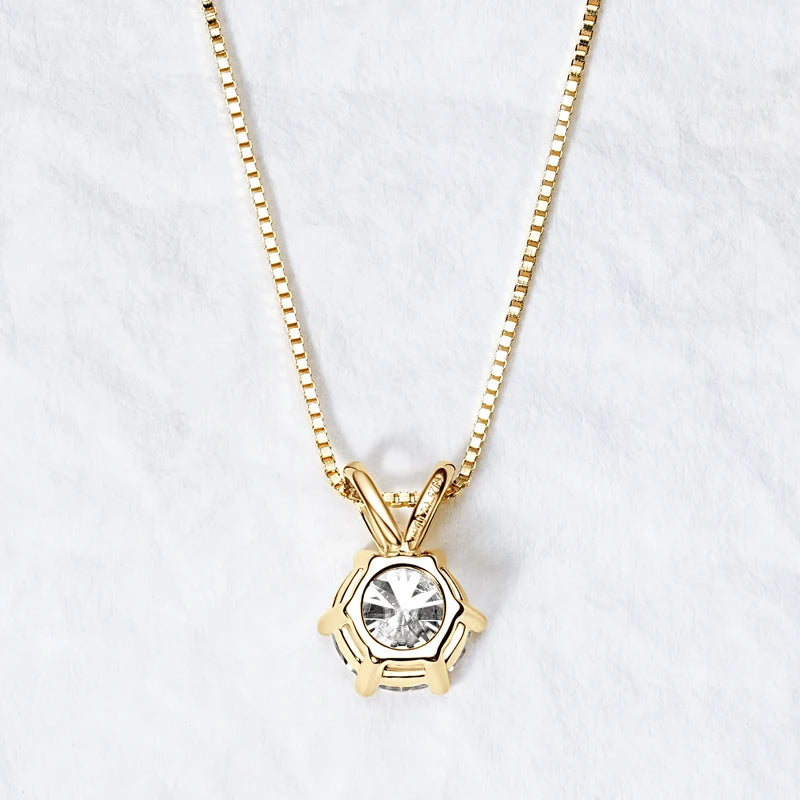 Classic Moissanite Pendant Necklace | 0.5CT–5CT | GRA Certified | 925 Sterling Silver