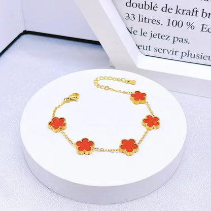 BloomFlip™ Reversible 5-Petal Flower Jewelry Set – Stainless Steel Necklace, Bracelet & Earrings (2-in-1 Wear)