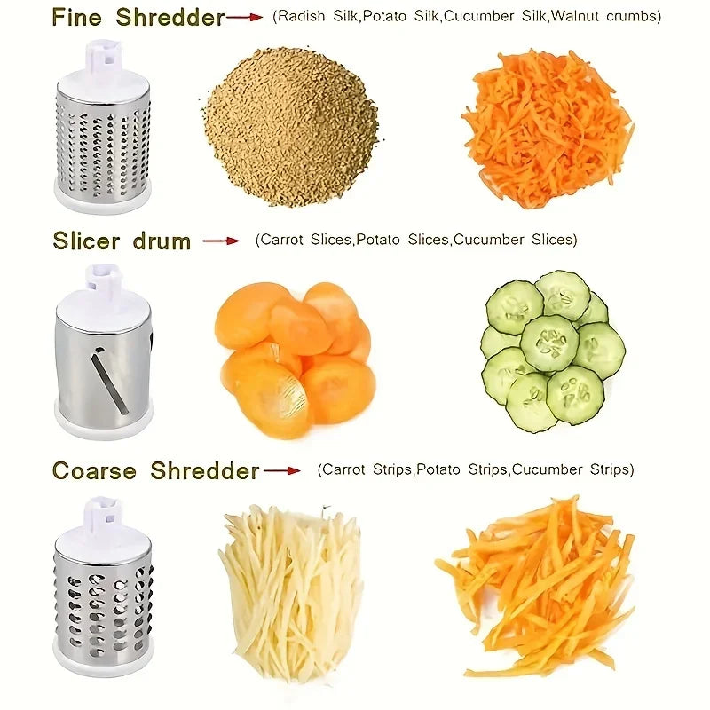 3-in-1 Manual Vegetable Cutter & Cheese Slicer | Multi-Purpose Kitchen Chopper & Shredder