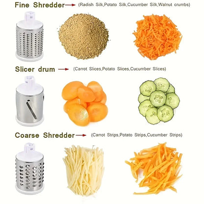 3-in-1 Manual Vegetable Cutter & Cheese Slicer | Multi-Purpose Kitchen Chopper & Shredder