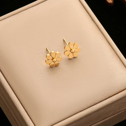 daisy jewelry set waterproof stainless steel jewelry fashion gift set floral accessories hypoallergenic jewelry for women GANEMLY necklace bracelet earring ring