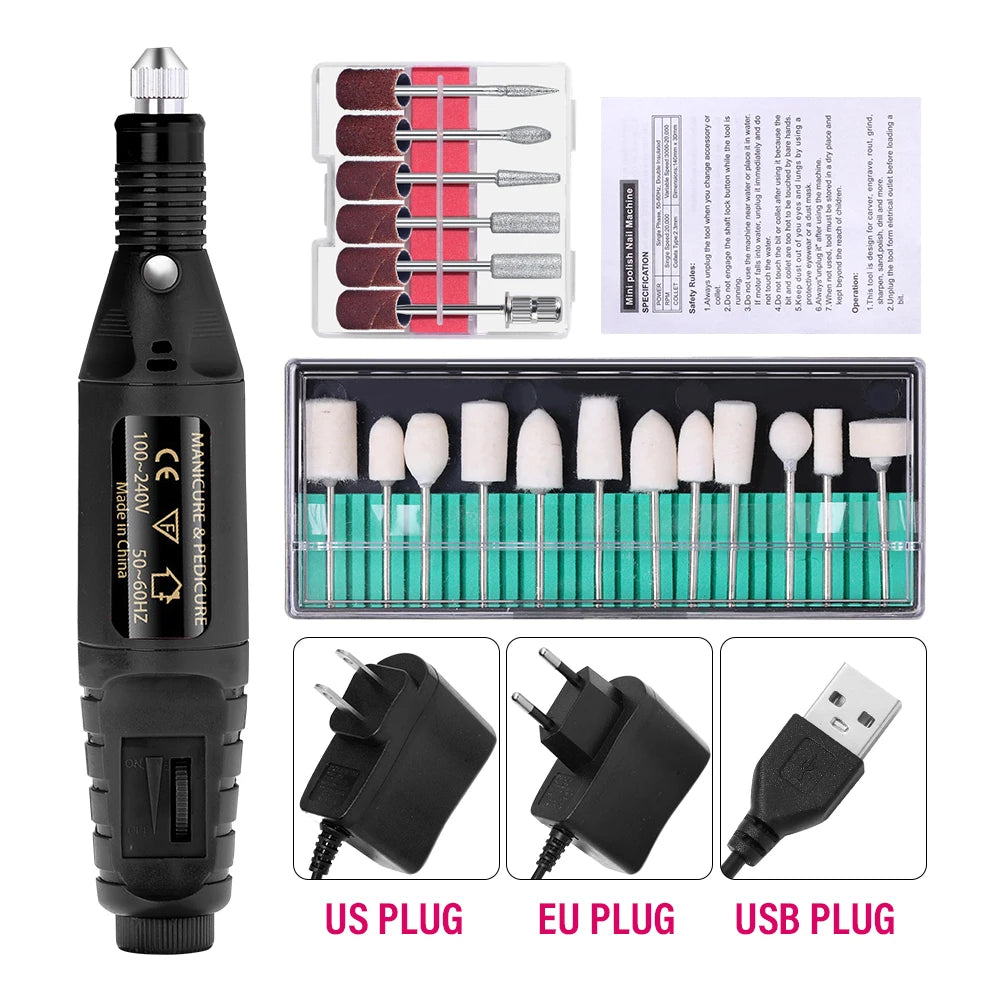 LULAA ProFile™ — Portable Electric Nail Drill Set for Manicure & Pedicure