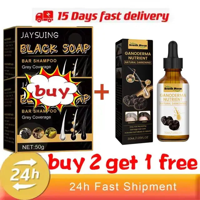 ReBlack™ Magic Hair Darkening Shampoo Bar – Natural Gray Coverage for Hair & Beard