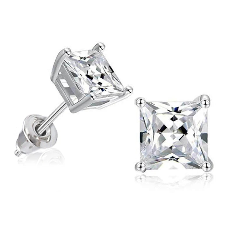 CAOSHI Elegant Oval-Cut CZ Stud Earrings – Simple Shiny Crystal Jewelry for Women | Timeless & Versatile Accessories
