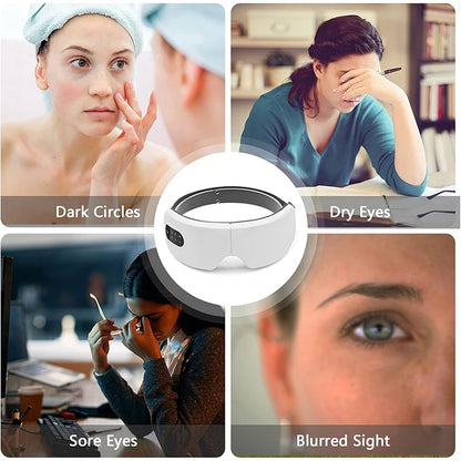 LuxRelief™ 4D Smart Eye Massager – Hot Compress, Vibration, Bluetooth Music & Airbag Therapy