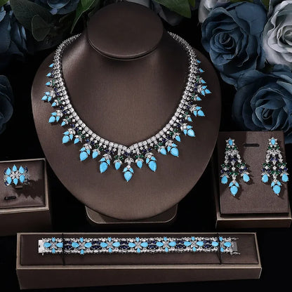 2025 Bestseller: 4-Piece Cubic Zirconia Bridal Wedding Jewelry Set – Timeless Elegance for the Modern Bride
