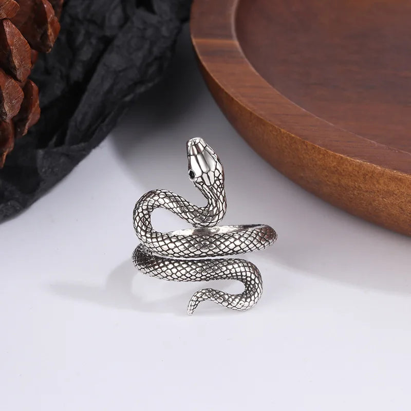 SilverSerpent™ Adjustable Snake Ring – 925 Sterling Luxury Jewelry