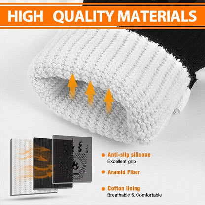 1PC / 1 Pair Heat-Resistant Silicone Oven Gloves – Fireproof, Non-Slip, and Built for BBQ, Grilling & Baking