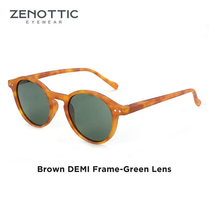 ZENOTTIC™ Retro Polarized Sunglasses – Unisex Small Round Vintage Frame UV400 Goggles (2023–2024 Edition)