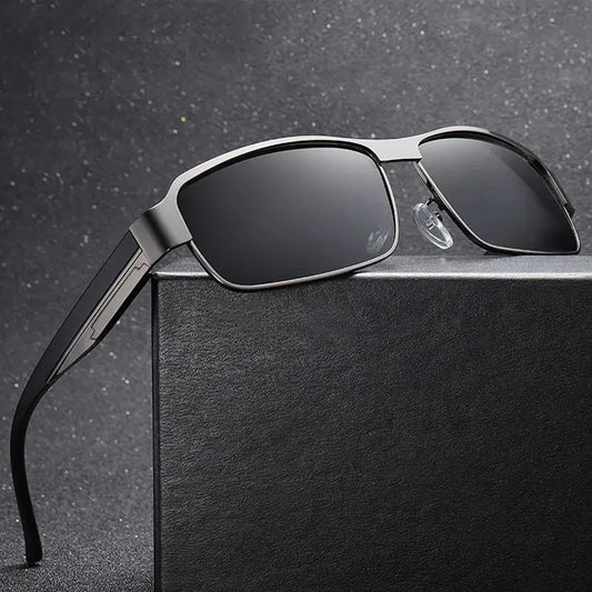 LuxDrive™ Classic Polarized Sunglasses – Vintage Metal Frame UV400 Eyewear for Men