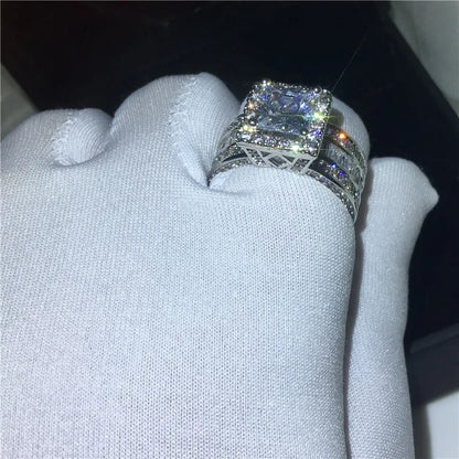 Square Cut Halo Zircon Engagement Ring – Elegant Promise Jewelry for Women & Girls | Valentine's Day Gift