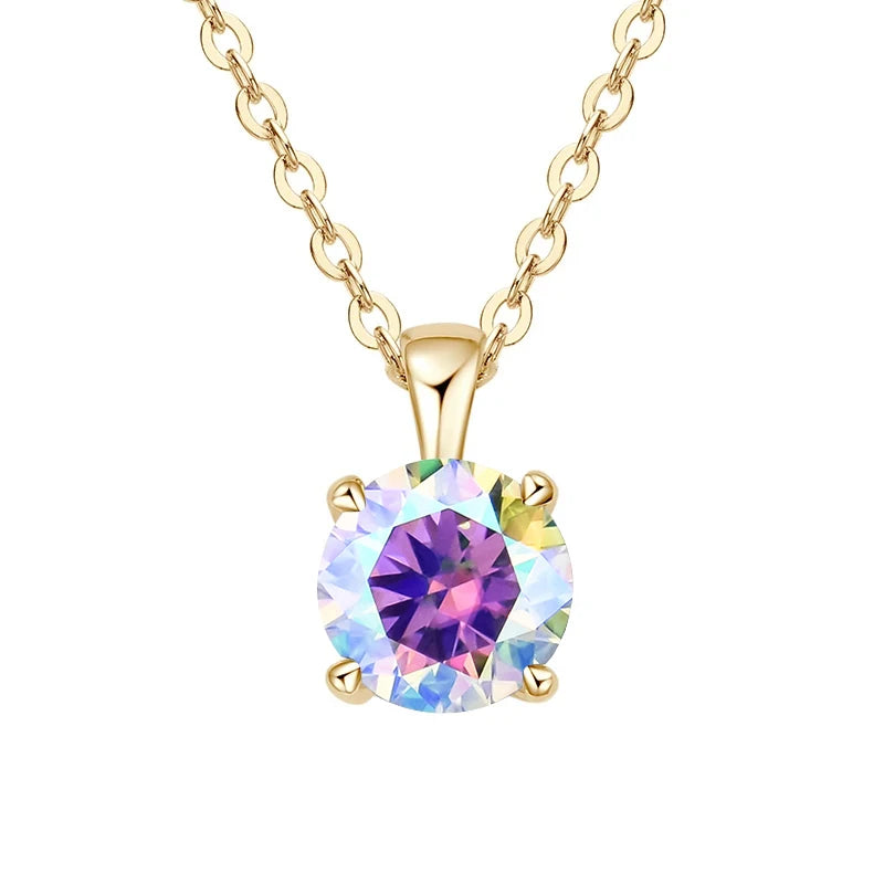 JoyceJelly™ 1ct Moissanite Pendant Necklace | Classic 4-Prong Luxury Fine Jewelry
