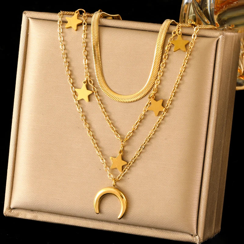 EILIECK™ 4-Leaf Clover Green Zircon Necklace | 316L Stainless Steel Waterproof Pendant for Women