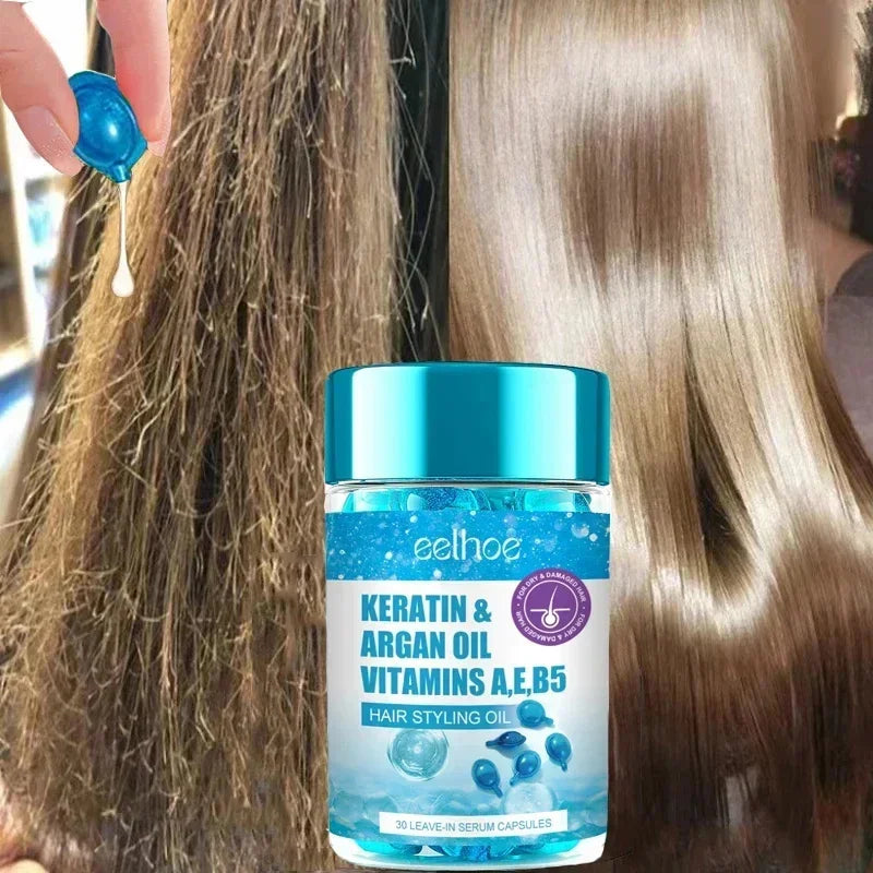 KeraGlow™ Magic Hair Vitamin Capsules – Fast-Acting Keratin Oil for Frizz-Free, Shiny Hair