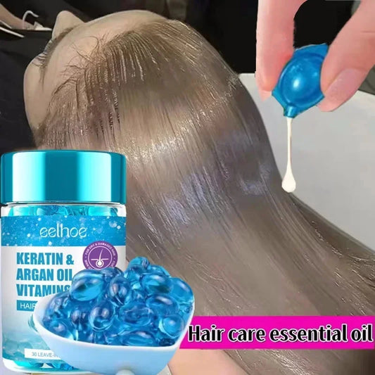 KeraGlow™ Magic Hair Vitamin Capsules – Fast-Acting Keratin Oil for Frizz-Free, Shiny Hair