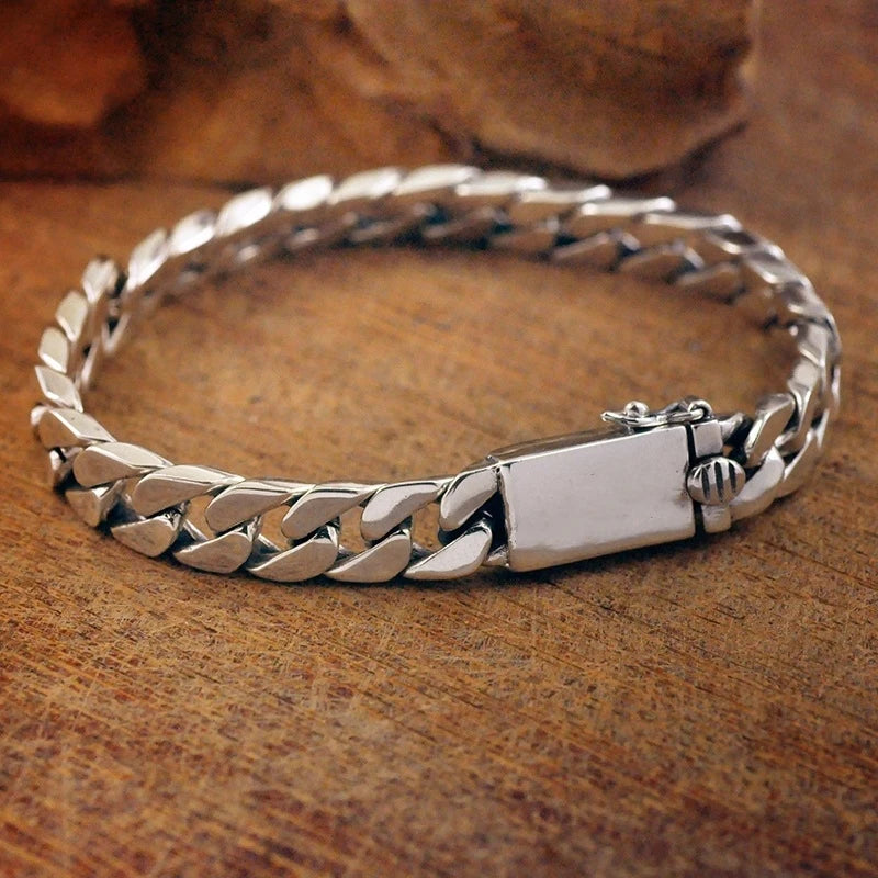 Vintage Silver Ethnic Dragon Cuff Bracelet – Bold Men’s Motorcycle & Street Style Jewelry