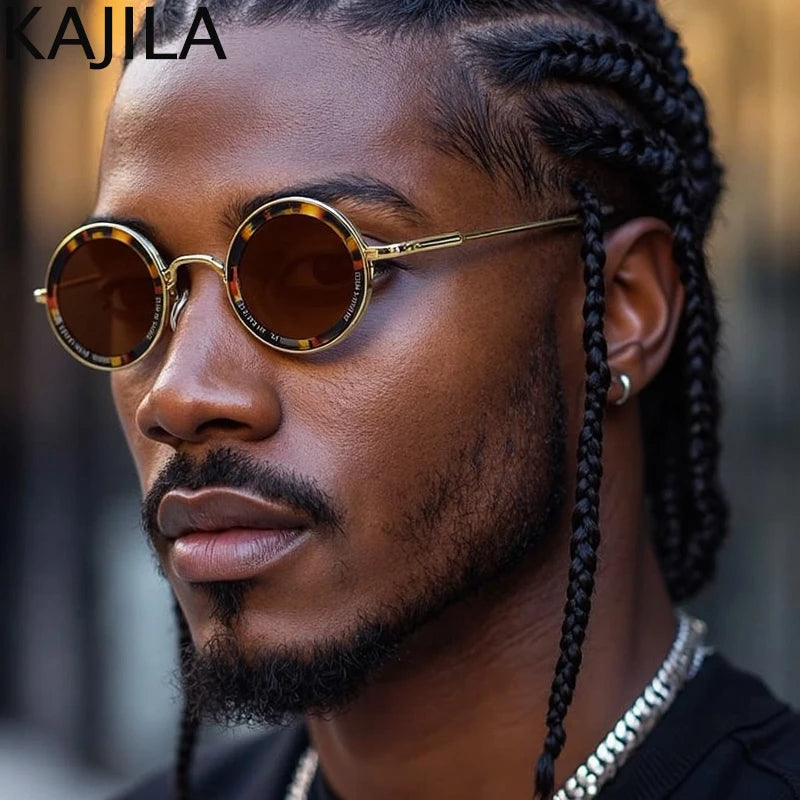 Small Frame Steampunk Round Sunglasses – 2025 Retro Punk Eyewear for Men | Classic Driving UV400 Luxury Brand Shades